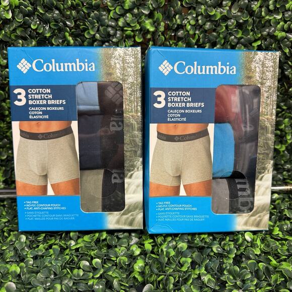 Columbia Lot Of 2 Mens Size XL 3 Pack High Performance Stretch Boxer Briefs - Picture 1 of 4